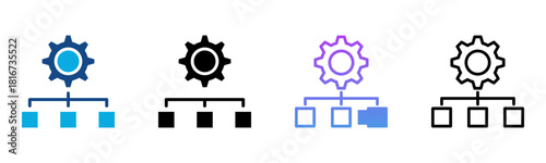 Frame Eork Icon Multiple Style Vector Illustration
