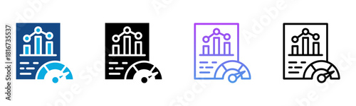 Benchmark Icon Multiple Style Vector Illustration
