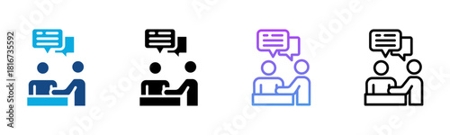 Conseling Icon Multiple Style Vector Illustration
