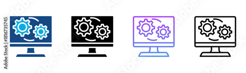 Software Icon Multiple Style Vector Illustration
