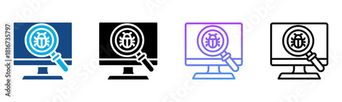 Debugging Icon Multiple Style Vector Illustration
