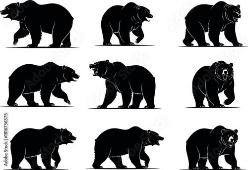 Running fox silhouette sequence, animal motion, gait cycle, wildlife movement, animation reference, dynamic posture, flavector