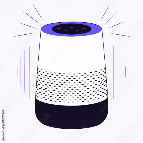 Smart speaker with sound waves and lights