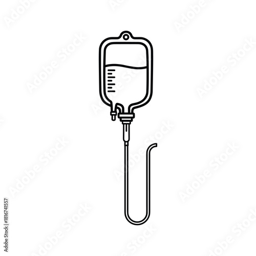 Medical intravenous fluid drip bag icon, healthcare and hospital treatment symbol, isolated on