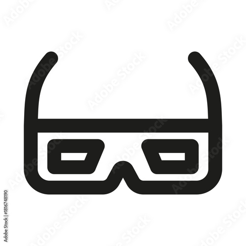 3D Glasses Icon. Modern professional minimal line graphic illustrating virtual reality, movie viewing, entertainment and immersive experience