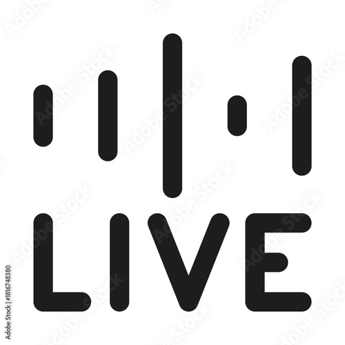 Live Streaming Icon. Modern professional minimal line graphic illustrating real-time broadcasting, video streaming, media transmission and online content