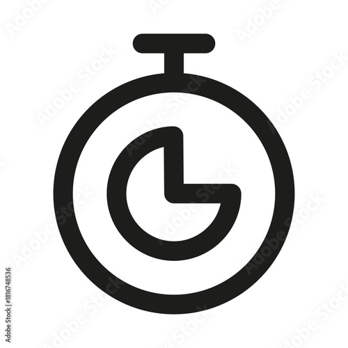 Timer Icon. Modern professional minimal line graphic illustrating countdown, time management, stopwatch, scheduling and tracking