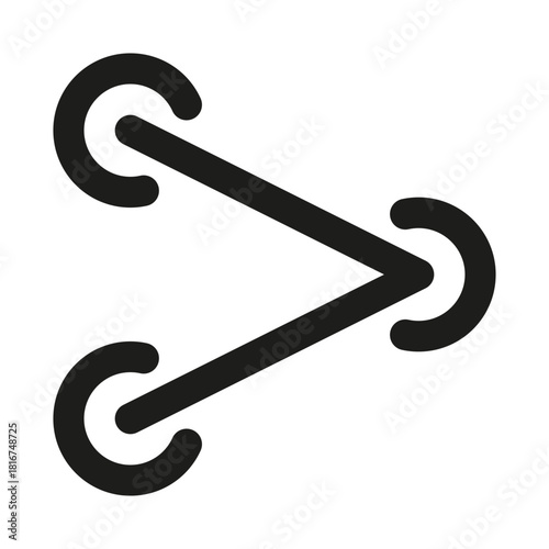 Sharing Icon. Modern professional minimal line graphic illustrating file transfer, data exchange, social interaction and digital collaboration