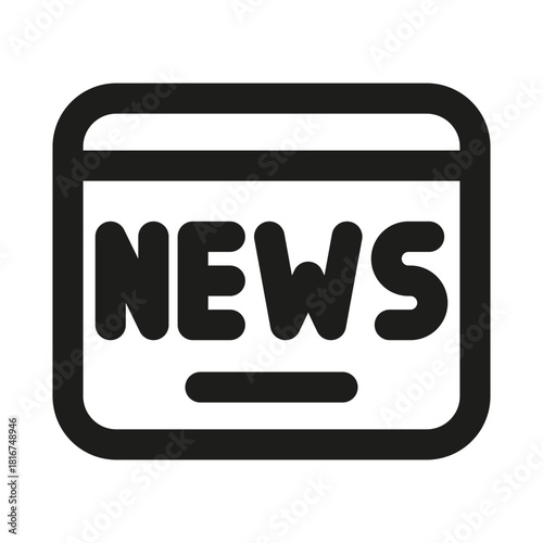 News Portal Icon. Modern professional minimal line graphic illustrating online journalism, media platform, news reporting and digital content