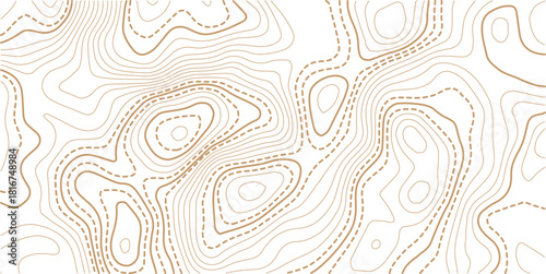 Abstract topo contour map on white background, Topographic map Topographic contour lines map seamless pattern.Topography background. Vector banner. 