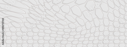 3D Futuristic abstract honeycomb mosaic white background. Abstract white honeycomb vector wallpaper with hexagonal. modern, brhouce, flayer,