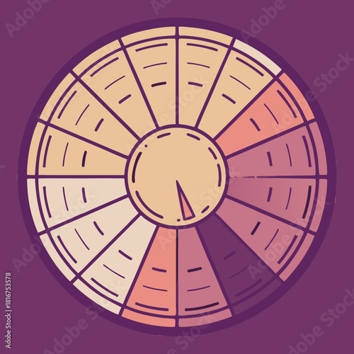 Color wheel with gradient segments and pointer