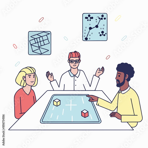 Diverse team collaborating on scientific research and problem solving