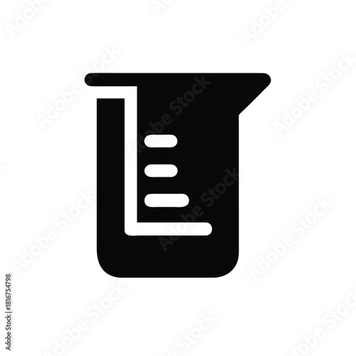 Silhouette Icon of Measuring Cylinder Illustration