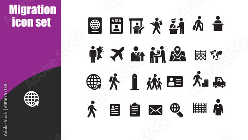 Migration  icon set.