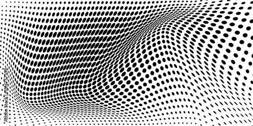 Black-white gradient halftone dots background. Pop art in vector illustration for your creative design