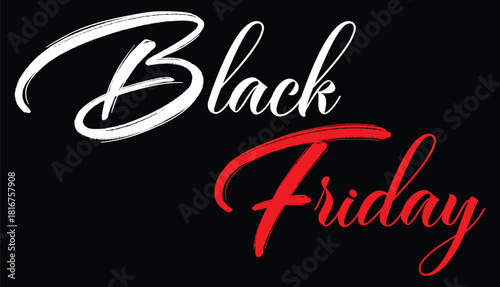 Black friday calligraphy text on background. Typography design. Vector illustration. 