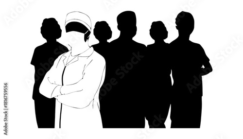 Medical team doctor nurse healthcare workers frontline heroes