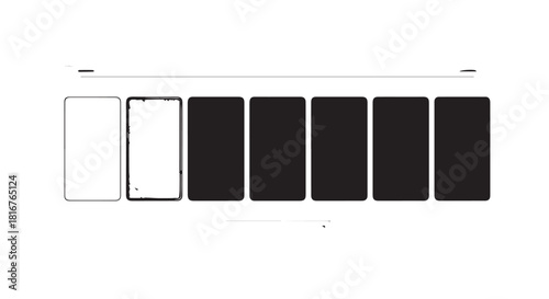 Wide grayscale color palette swatches ranging from light to dark for design reference and color planning.