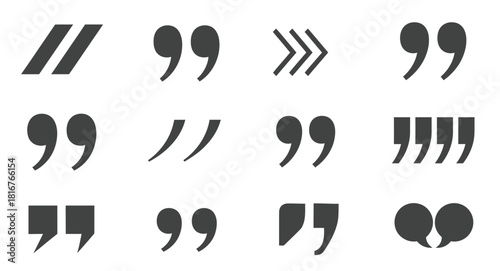 Collection of different quotation mark vector symbols