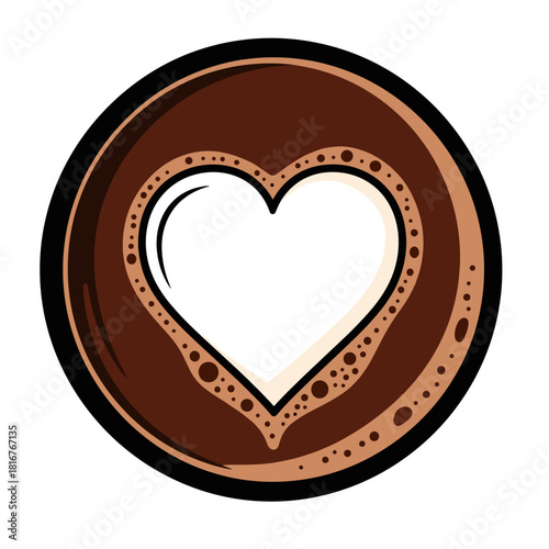 Heart-shaped latte art in cappuccino cup, coffee creativity and beverage presentation