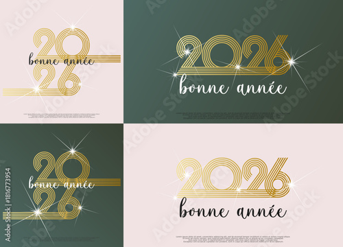 Bonne année - meilleurs vœux 2026 - vecteur pour affiche bannière salutation et célébration du nouvel an 2026.
