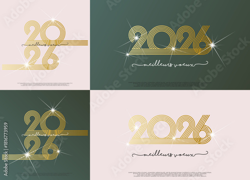 Bonne année - meilleurs vœux 2026 - vecteur pour affiche bannière salutation et célébration du nouvel an 2026.