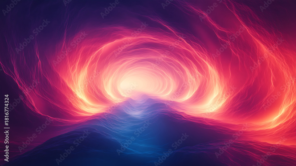 Obraz premium Minimal Cosmic Composition With Abstract Glowing Energy Creating A Futuristic Mystical Atmosphere