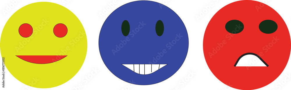 Fototapeta premium Expression emoji vector icon for apps and websites.