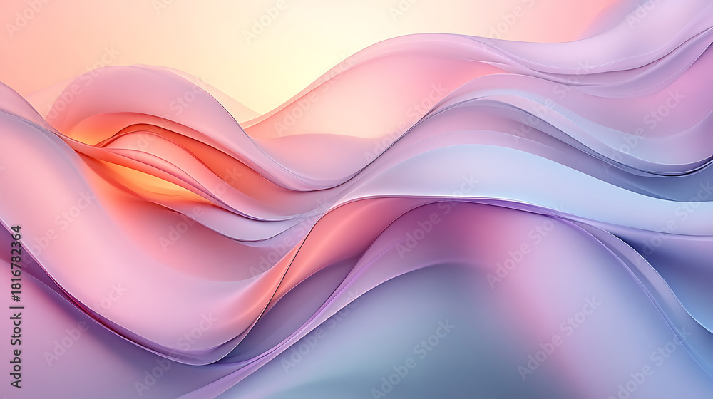 Fototapeta premium Soft Light Energy Harmony Expressed Through Abstract Shapes And Balanced Flow