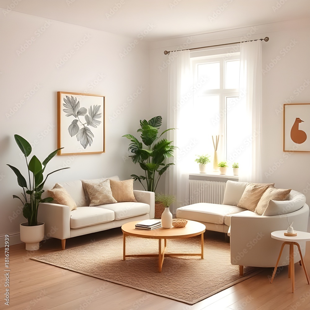 Fototapeta premium Modern living room aesthetic