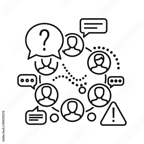 Black and white line art icon of a fountain pen marking corrections, checkmarks, and text edits on a, isolated on