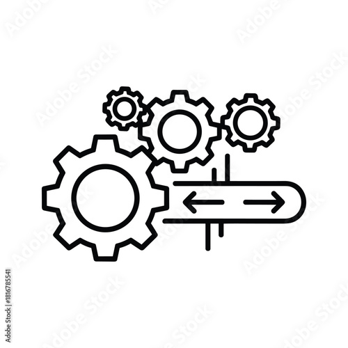 Outline icon of an open book with preview and review copy labels, isolated on