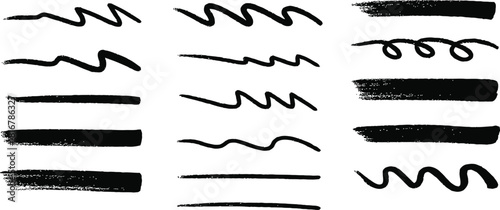 Set of paint brush stroke and abstract grunge banner for graphic background decoration. Watercolor splatter, ink splash and creative shape for social media.