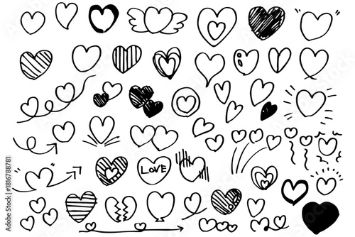 ハートのイラスト素材のセット　ベクター