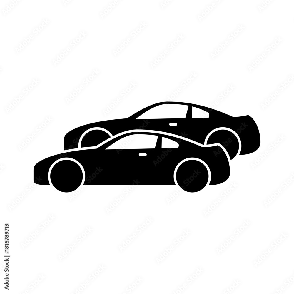 Fototapeta premium sedan car icon silhouette vector design