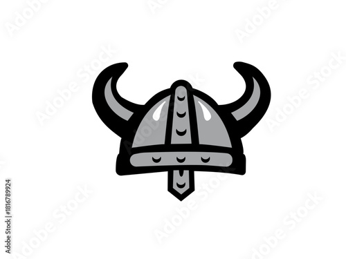 viking helmet logo vector