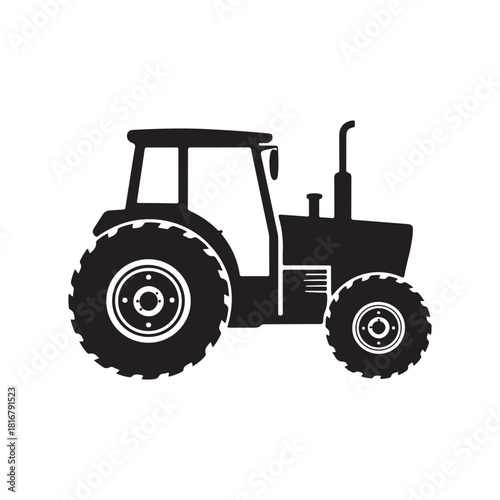 old tractor isolated on white.vector eps 10