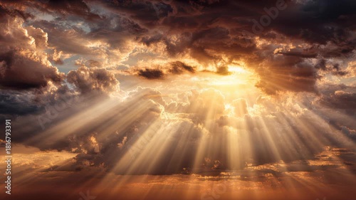 Wallpaper Mural Shining sky with clouds, heaven concept Torontodigital.ca