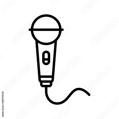 Singing mic icon line vector design