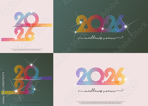 Bonne année - meilleurs vœux 2026 - vecteur pour affiche bannière salutation et célébration du nouvel an 2026.