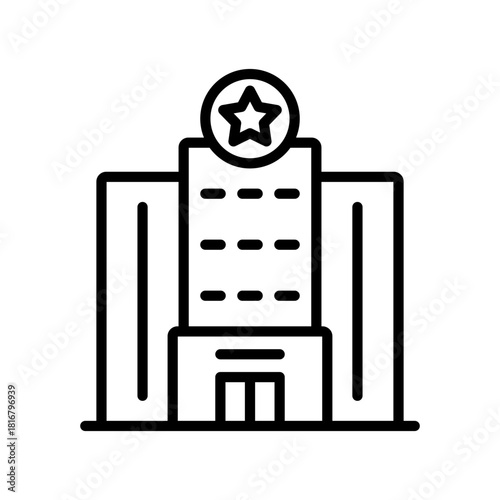 star hotel icon line vector design