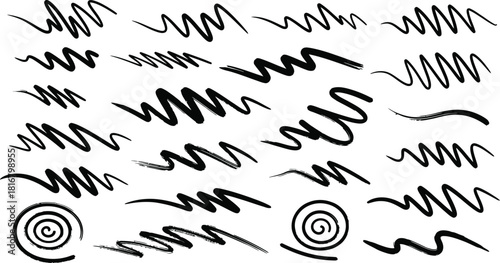 Set of paint brush stroke and abstract grunge banner for graphic background decoration. Watercolor splatter, ink splash and creative shape for social media.