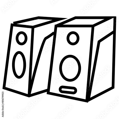 speakers audio music outline icon vector illustration