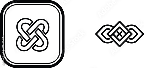 Elegant vector designs featuring interconnected geometric shapes perfect for creating unique logos