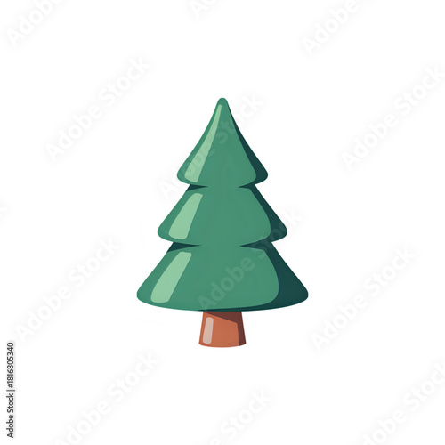 Stylized evergreen tree for holiday season designs