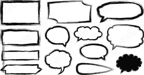 Colorful speech bubbles vector illustration representing communication and discussions