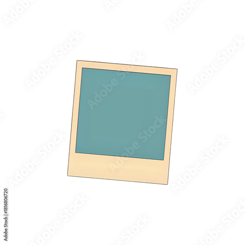 Retro style instant photo frame with teal insert