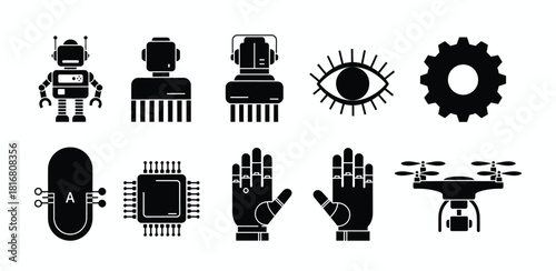 Robotics and Artificial Intelligence Icon Set