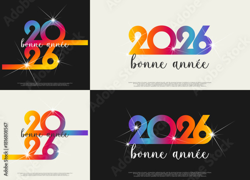 Bonne année - meilleurs vœux 2026 - vecteur pour affiche bannière salutation et célébration du nouvel an 2026.